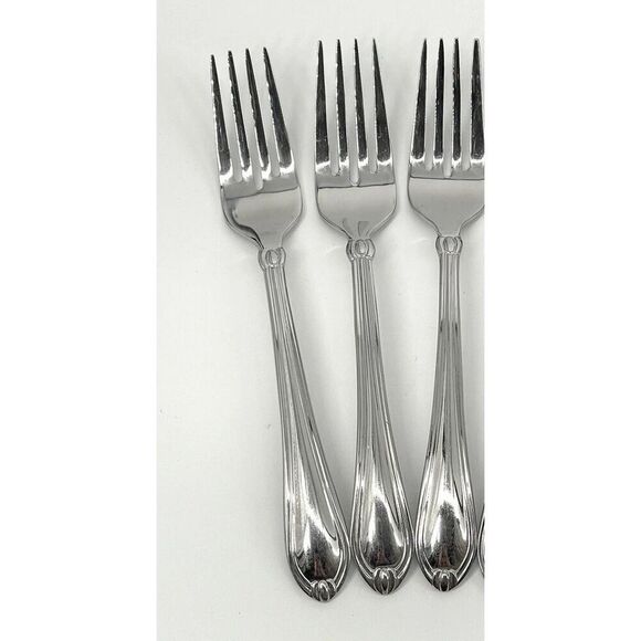 Lenox CHANDELLE Salad Forks GLOSSY 18/10 Stainless China 6 7/8" Set Of 3 - Picture 1 of 8